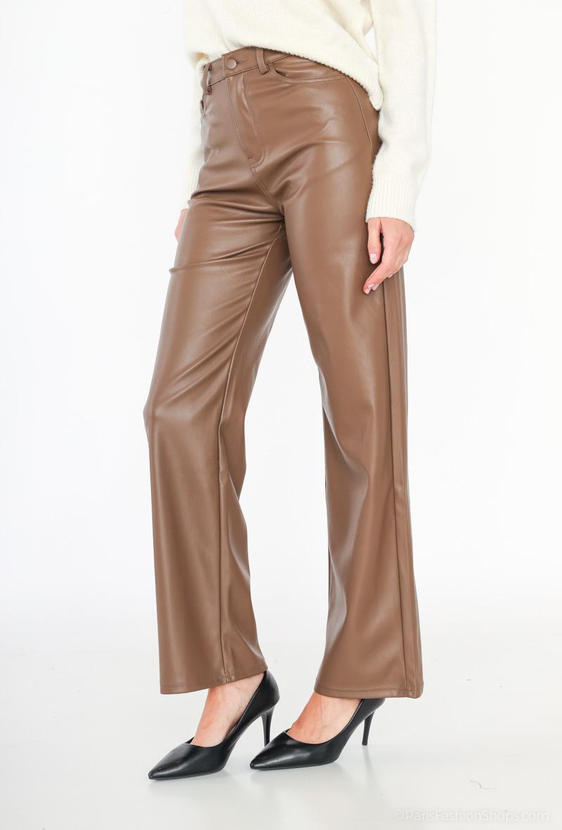 LEATHERLOOK JEANS (BRUIN)