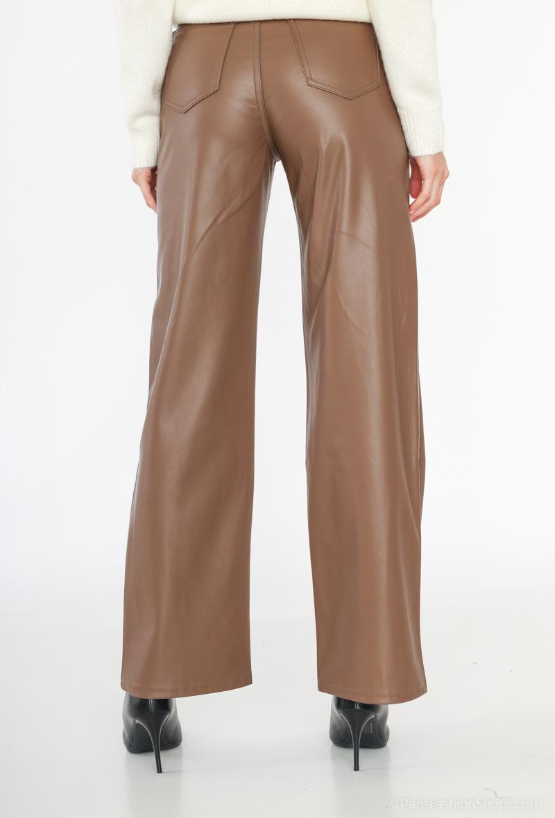 LEATHERLOOK JEANS (BRUIN)